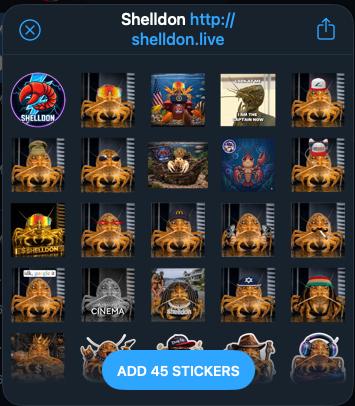 Shelldon Telegram sticker pack preview